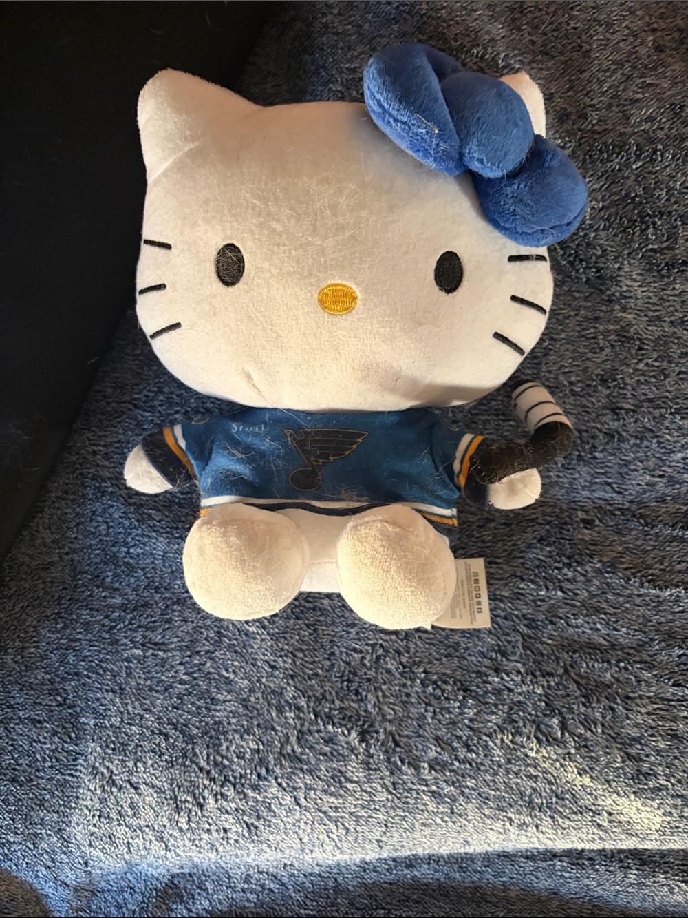 Hello Kitty Blue and White Plush with Blue Bow - Hello Kitty
